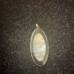 Pearl and silver charm for necklace